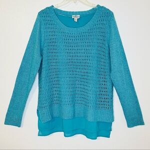 St John’s Bay Blue Sweater Long Sleeve Shirt Size: L